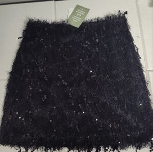 H&M Midnight Black Textured Mini Skirt
